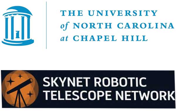 University of North Carolina at Chapel Hill logo and Skynet Robotic Telescope Network logo
